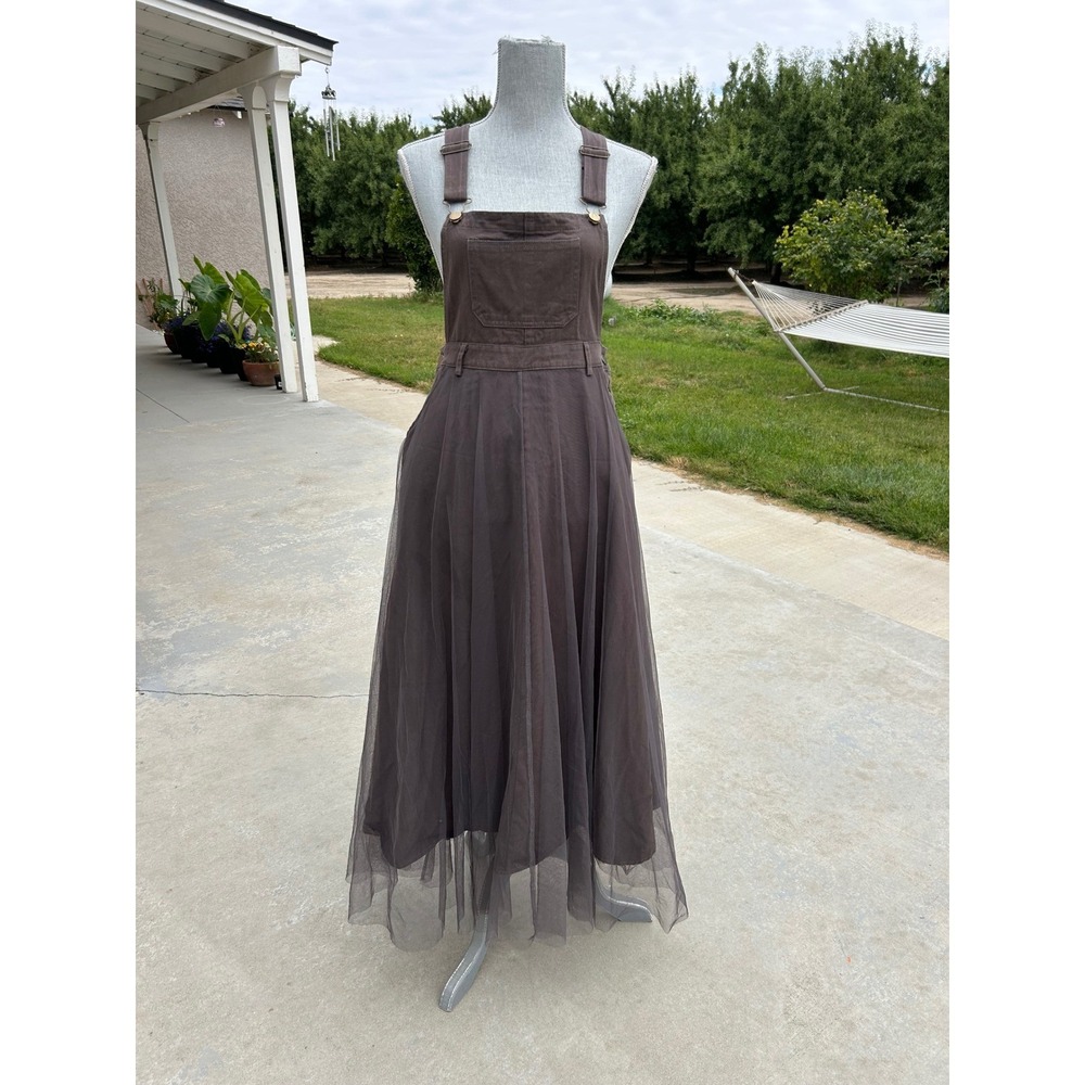 Renaa Overall Tulle Pinafore Dress Womens Small Whimsigoth Whimsical Goth Earthy - Picture 6 of 8